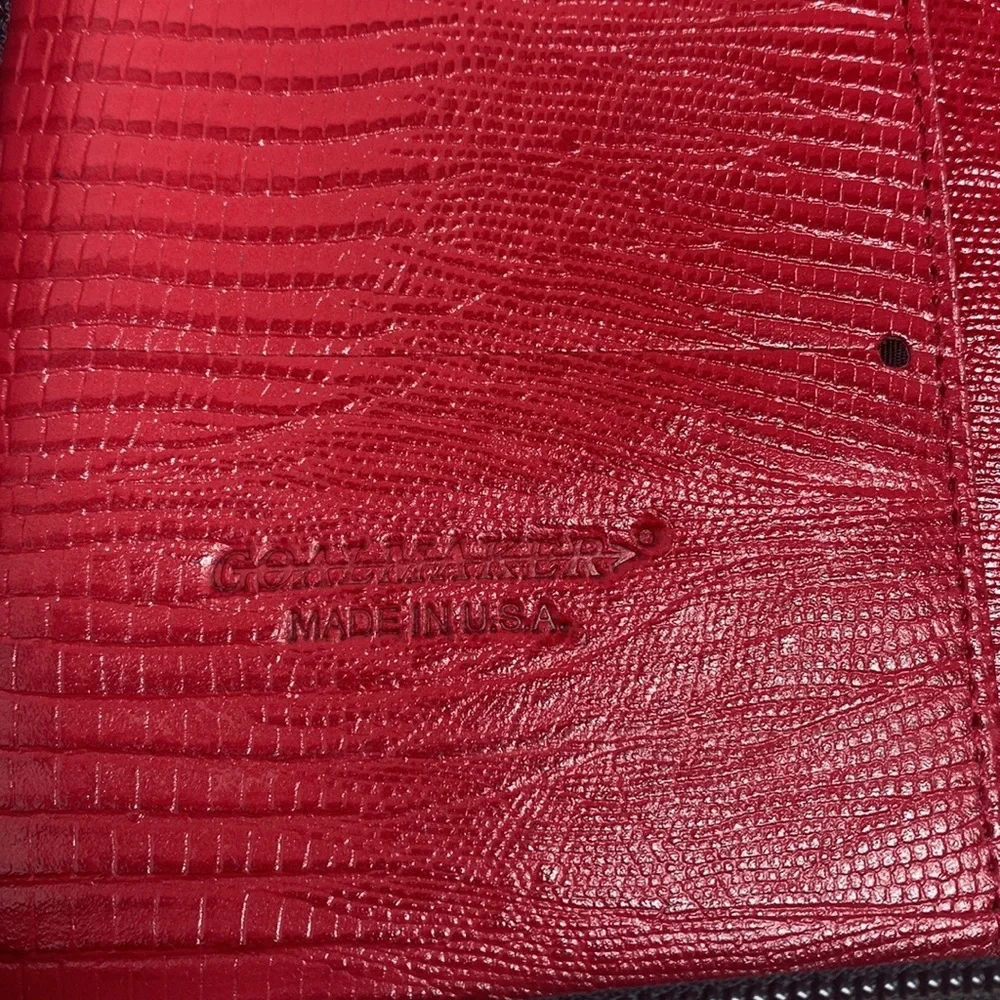 Goal Maker Red Leather Reptile Design Binder